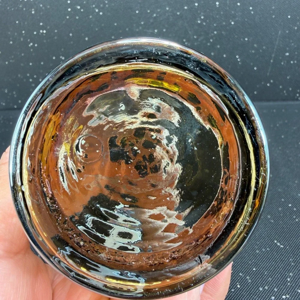 Anthropologie Mercury Glass Votive Candle Holder Gold Silver Metallic 4x4 Pot
